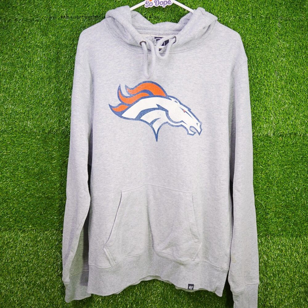 ’47 Brand Denver Broncos Hoodie – Gray – Men’s Size XL